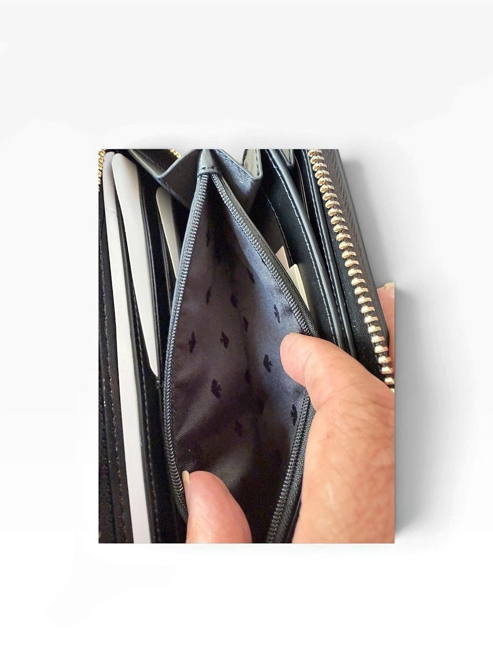 kate spade NWT Jana Large Continental Wallet In Smooth Black Leather Zip Entry - Picture 3 of 7